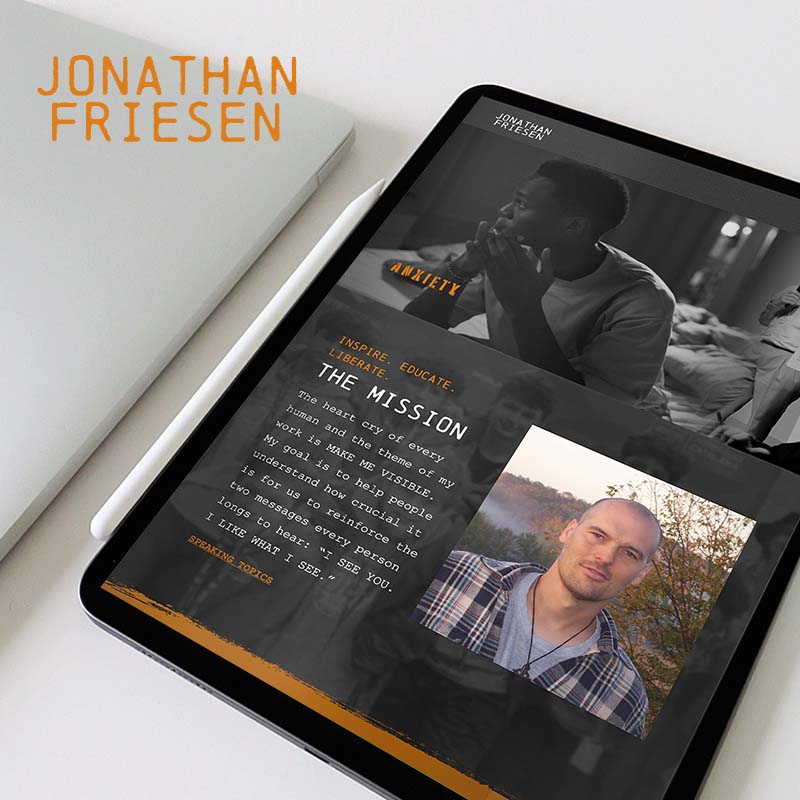 Jonathan Friesen - Custom Author Website Design