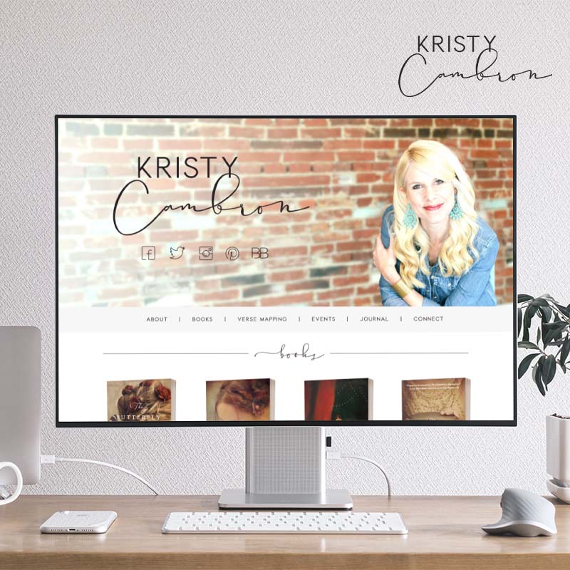 Kristy Cambron - Custom Author Website Design and Logo Design